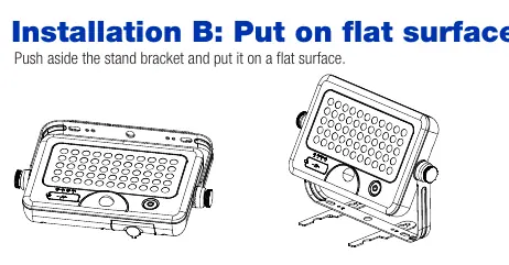 Installation B: Flat surface placement