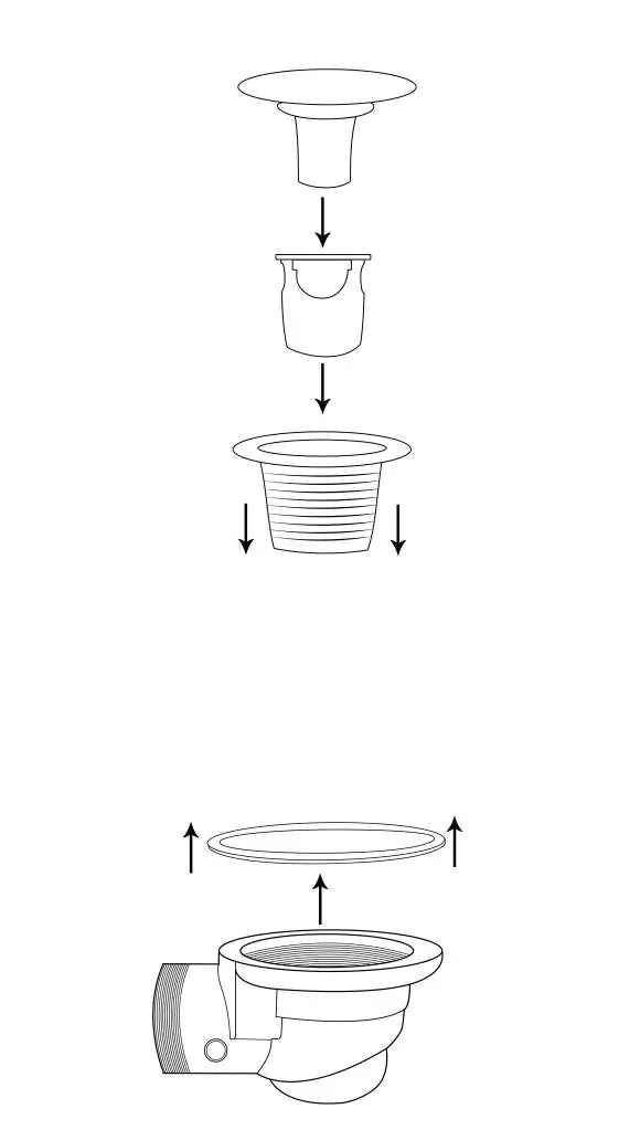 Tray and waste connection