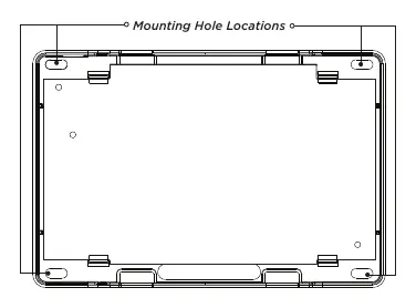 Mounting hole locations for the 1100T enclosure.