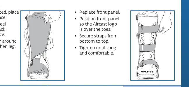 Steps for preparing and applying the Aircast AirSelect Standard brace.