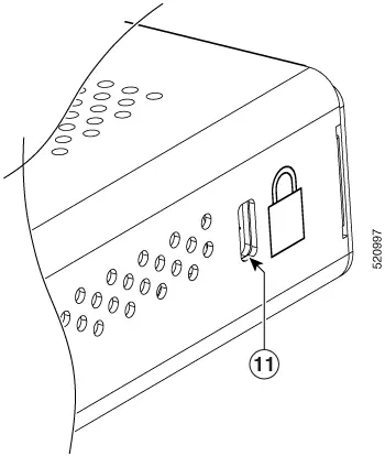 Identify the Kensington security slot for device locking.