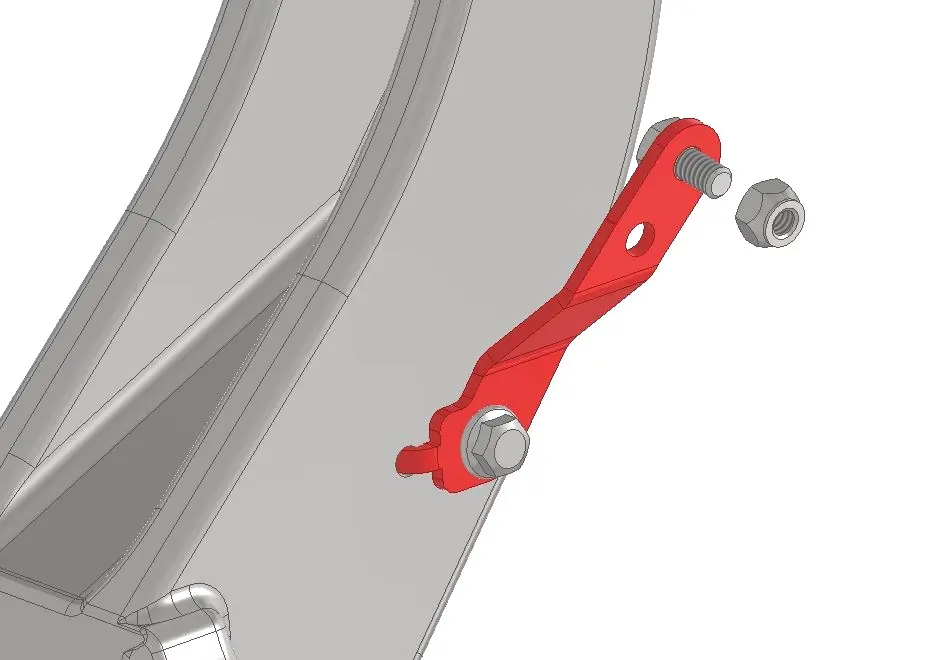 Brake line relocation bracket placement.