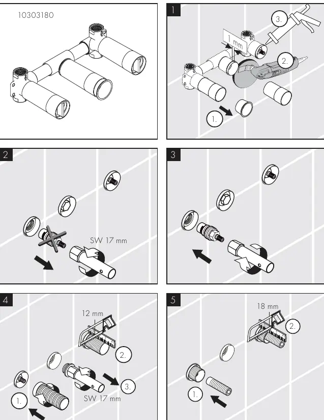 Initial mounting and sealing steps