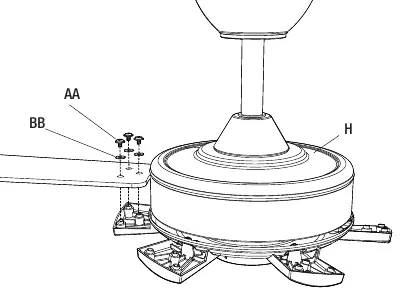 Fastening the fan blades