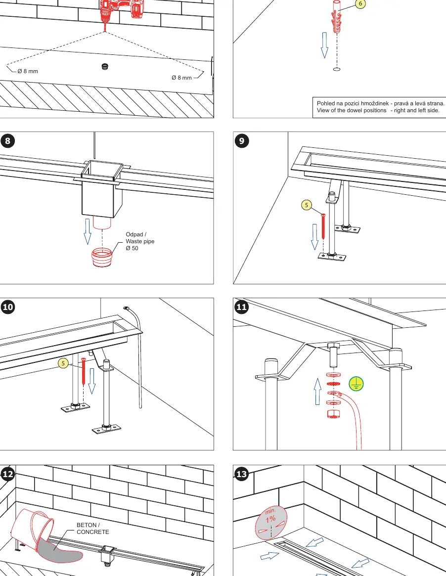 Installation steps 6-13