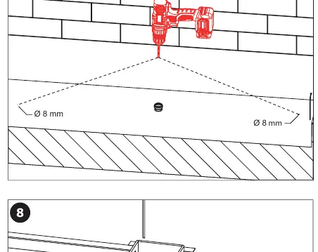 Drilling mounting holes.