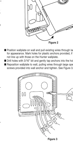 Mounting the wallplate and thermostat