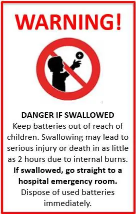 Keep batteries away from children