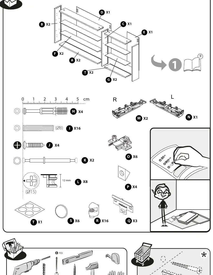 Parts inventory and required tools