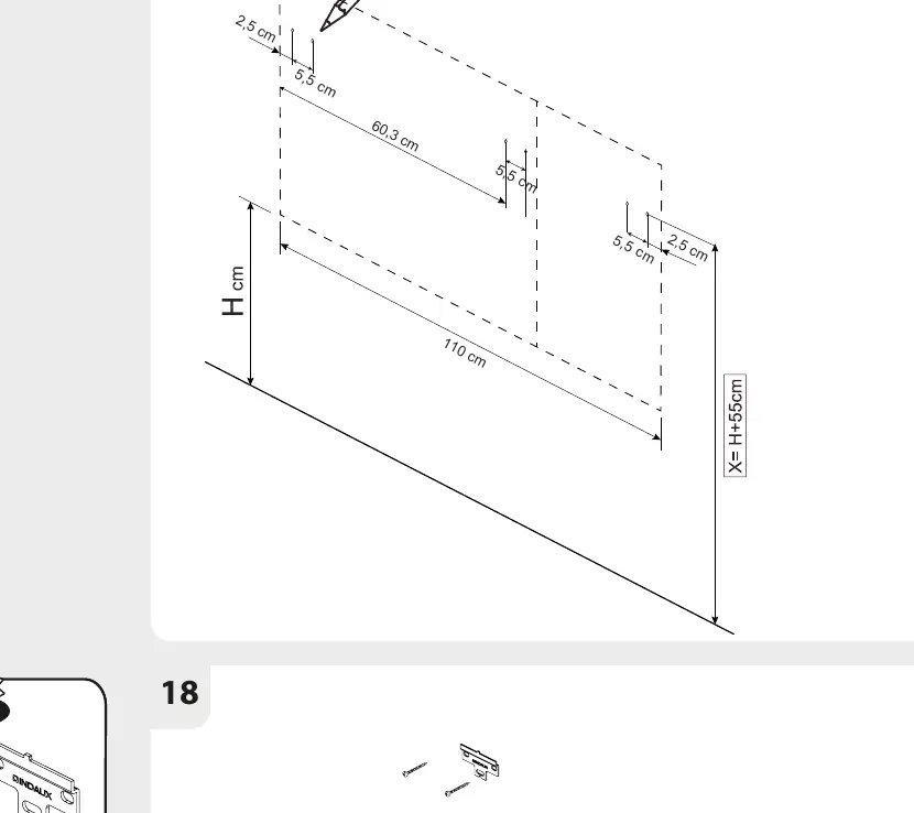 Wall mounting measurements