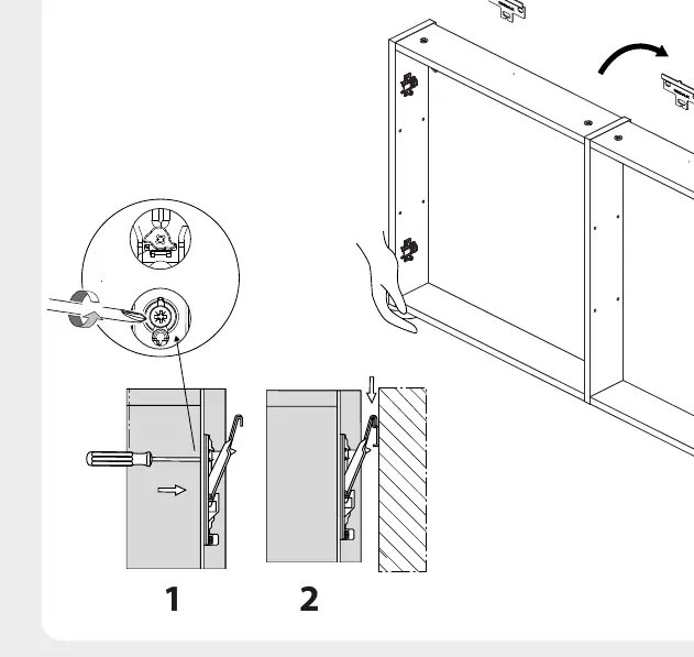 Securing the cabinet to the wall
