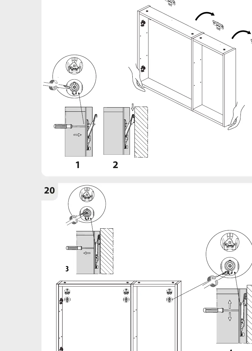 Securing the cabinet to the wall