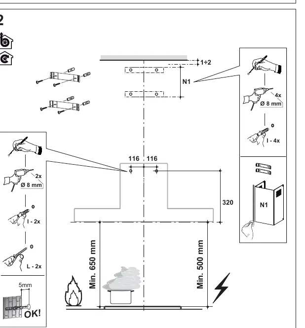 Mounting bracket installation steps