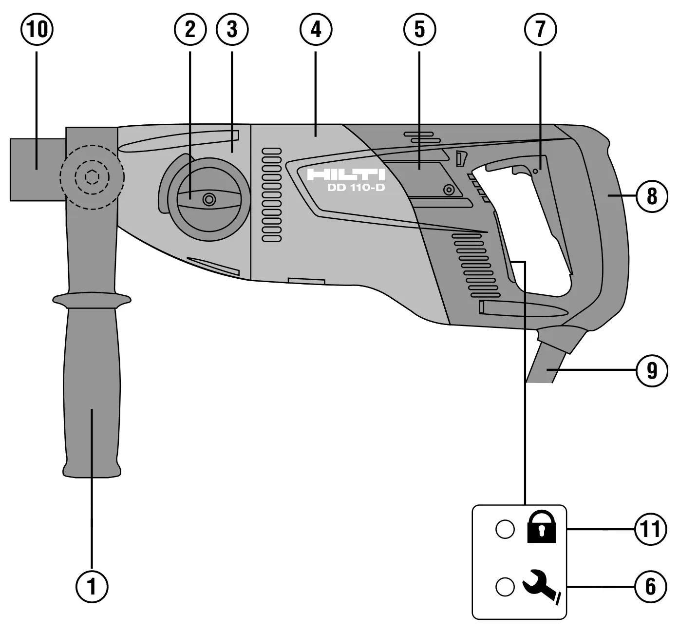 Hilti DD 110-D overview diagram