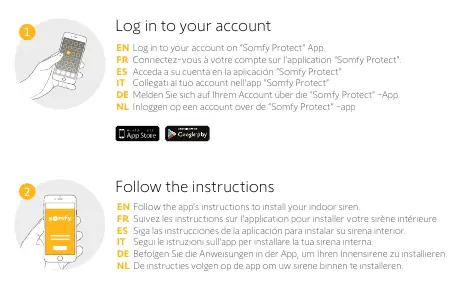 Installation steps via the Somfy Protect app