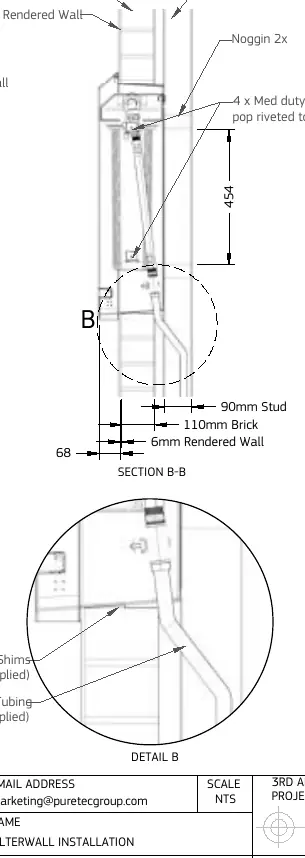 Section B-B wall composition