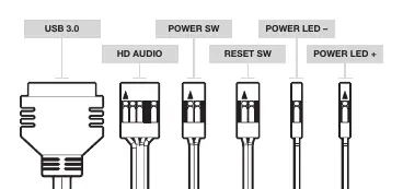 Front I/O connector wiring diagram.