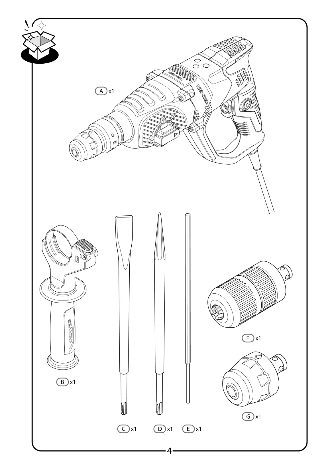 Included components and accessories