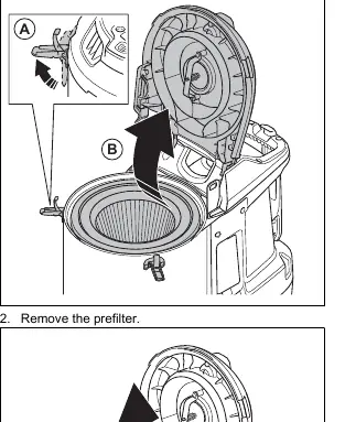 Opening the prefilter cover