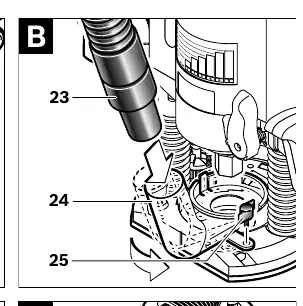 Mounting the dust extraction adapter (Figure B)