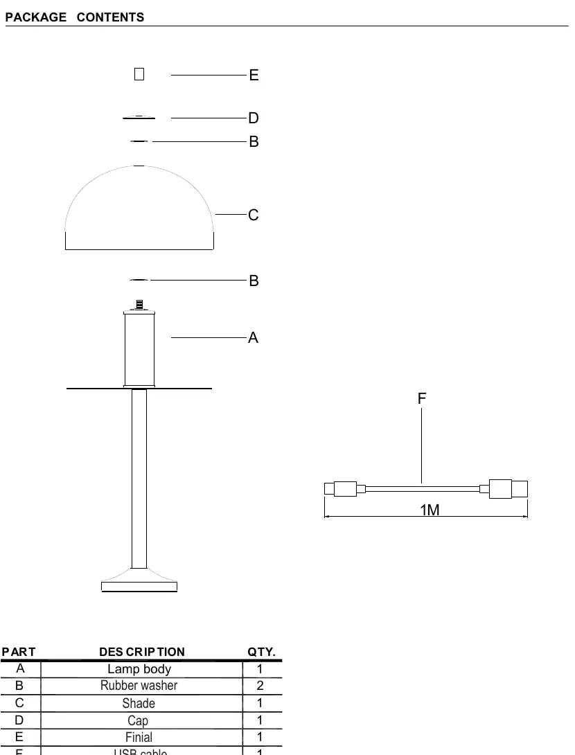 Package contents and parts identification