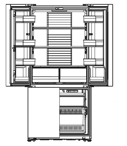 Refrigerator features and parts layout