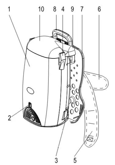 Main components of the V-TUF backpack vacuum