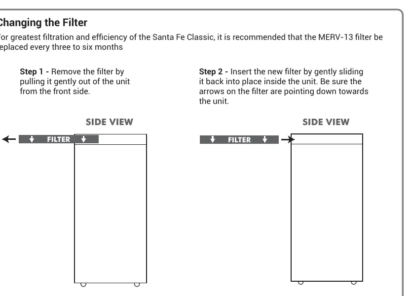 Filter replacement steps