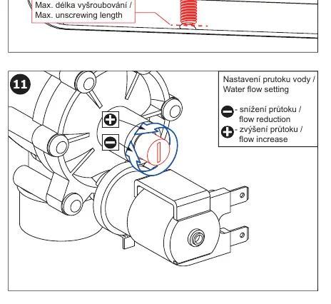 Water flow adjustment screw