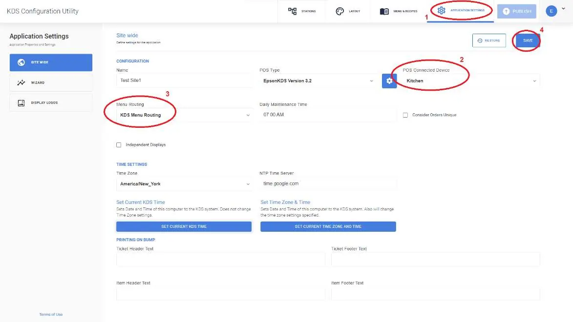 Configuring Site Wide Settings in the KDS Configuration Utility