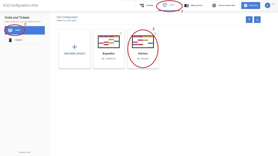 Selecting the layout for configuration