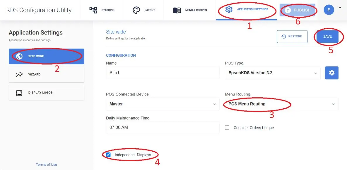 Configuration steps for Independent Displays