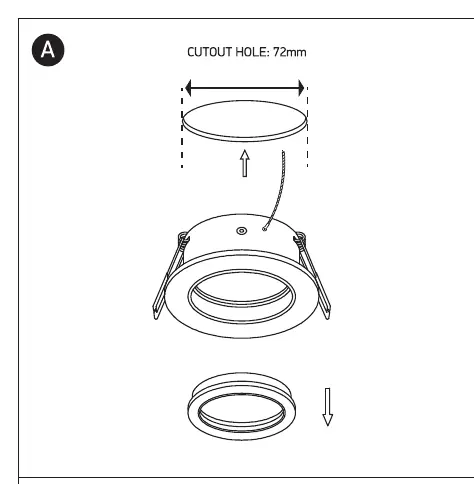 Step A: Cutout hole preparation