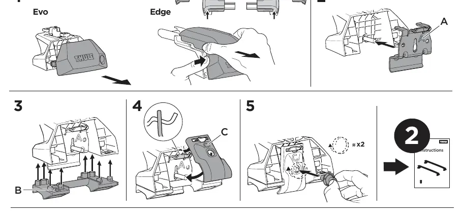 Assembly and installation sequence for the Thule Kit 186223