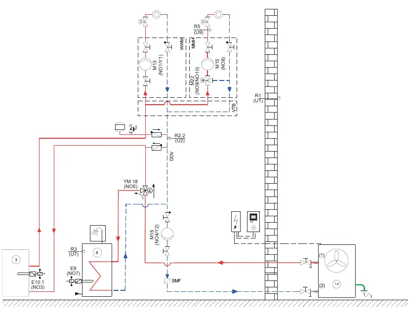 Hydraulic layout diagram.