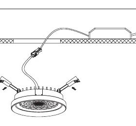 Step 4: Insert the downlight into the ceiling.