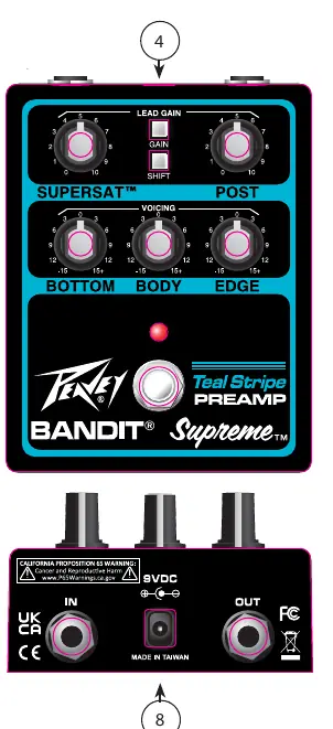 Peavey Bandit Supreme control layout