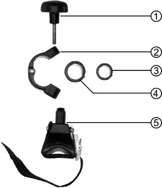 Exploded view of the frame holder components