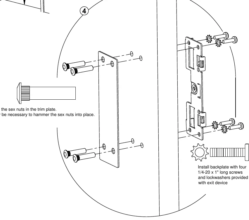 Assembly of the trim plate and backplate.