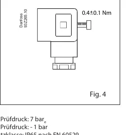 Plug assembly instructions for IP65 protection.