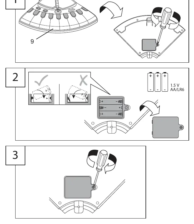 Battery installation steps