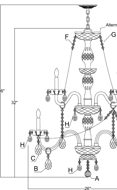 Assembly diagram showing the structure and arm placement