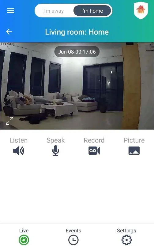 Live IP Camera View interface