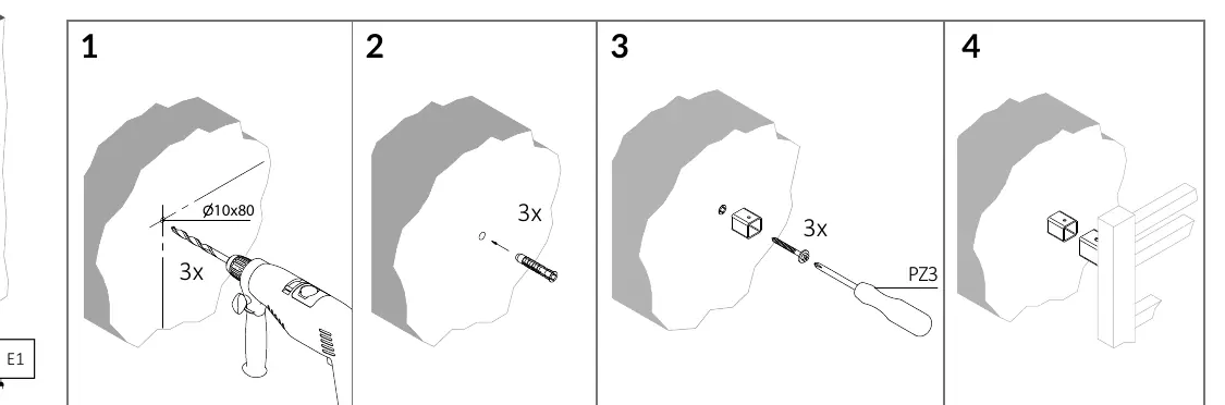 Mounting steps 1-5