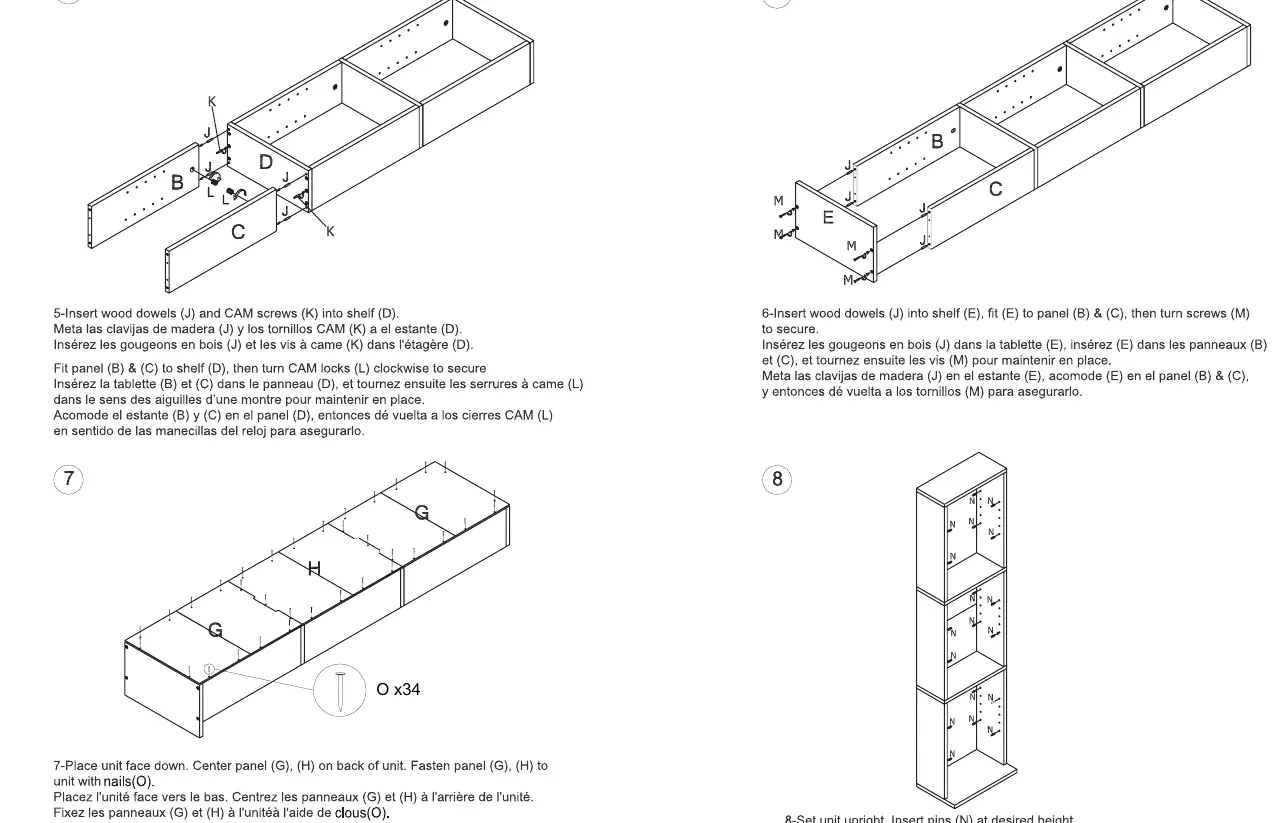 Assembly step 7: Attaching back panels