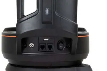Check the power switch and port panel for final setup.
