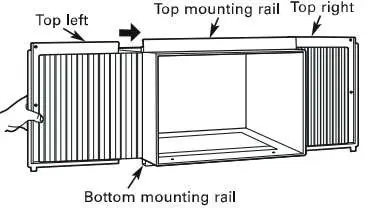 Installing accordion panels into the cabinet rails