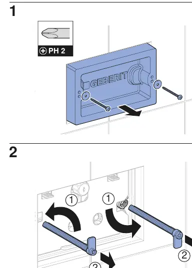 Mounting the frame using a PH2 screwdriver.