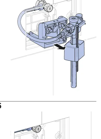 Connecting the water supply hose.