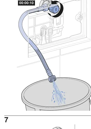 Flushing the system for 10 seconds.